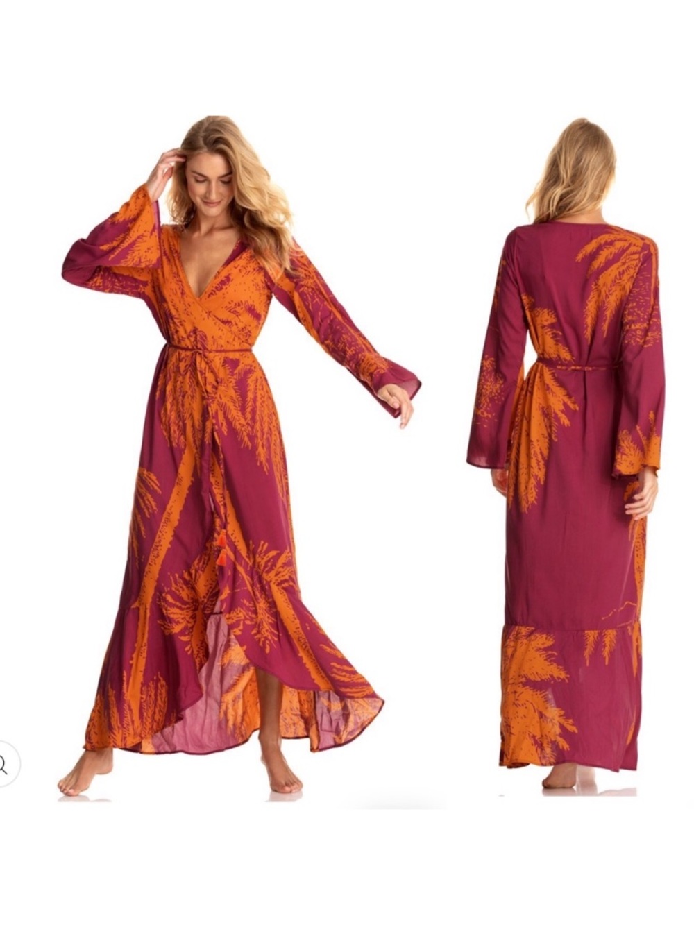 Maaji Kimono Maagic Wand Wrap Dress Maxi Long Swim Cover up REVOLVE Size M